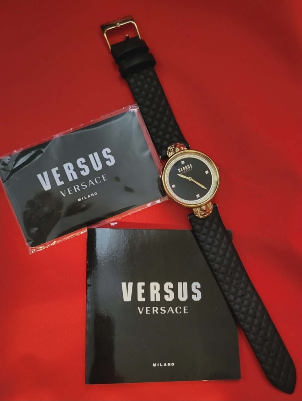 Versus Versace Ladies Black and Gold Watch